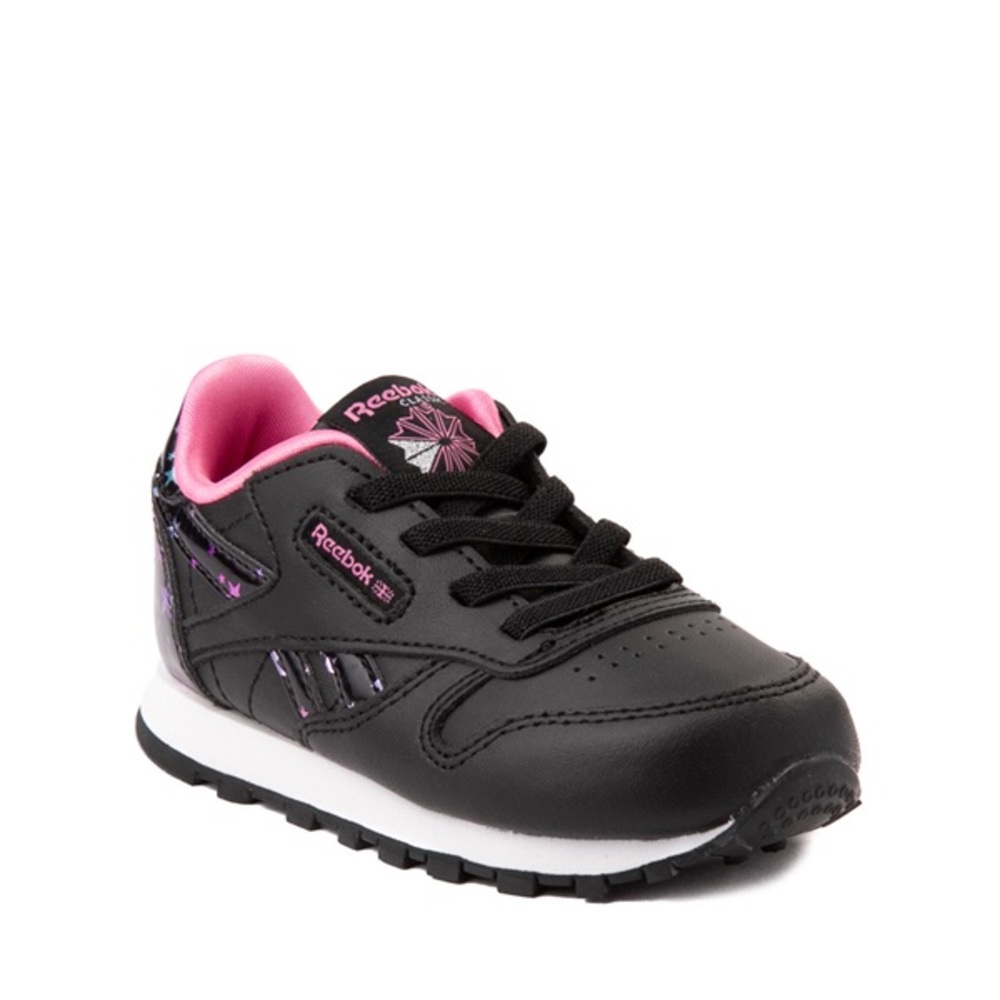 Black Reebok’s with metallic pink stars
